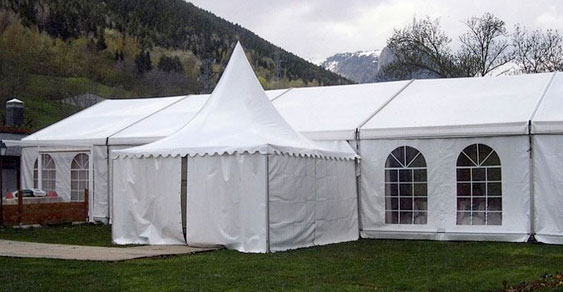 Jaimas attached to a tent